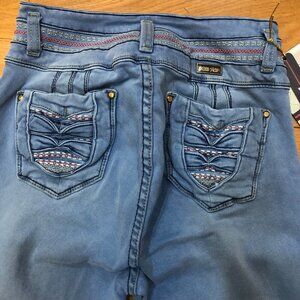 NWT Joss Star Hi Rise Columbian Style Skinny Distressed Embroidered Jeans Sz 11